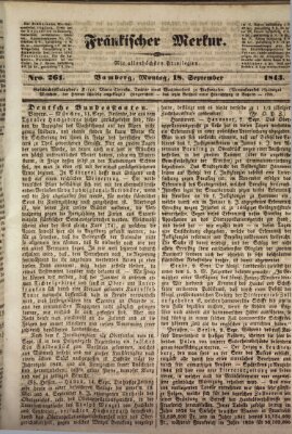 Fränkischer Merkur (Bamberger Zeitung) Montag 18. September 1843