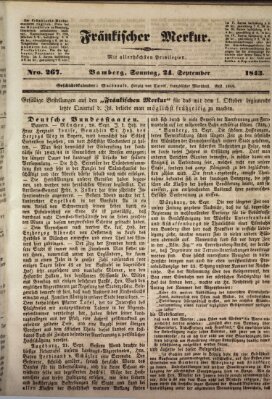Fränkischer Merkur (Bamberger Zeitung) Sonntag 24. September 1843
