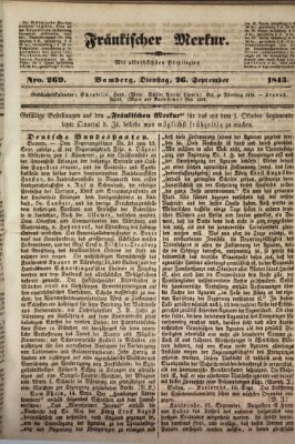 Fränkischer Merkur (Bamberger Zeitung) Dienstag 26. September 1843