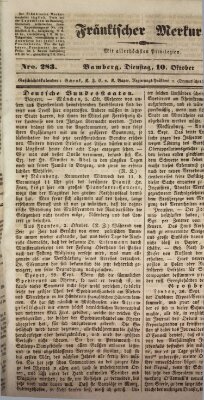 Fränkischer Merkur (Bamberger Zeitung) Dienstag 10. Oktober 1843