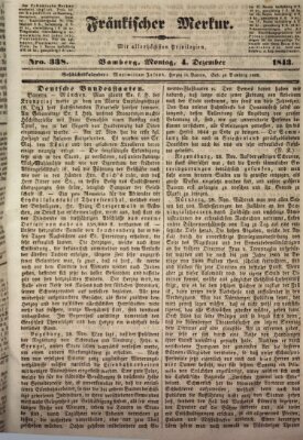 Fränkischer Merkur (Bamberger Zeitung) Montag 4. Dezember 1843