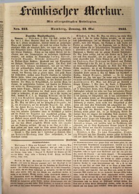 Fränkischer Merkur (Bamberger Zeitung) Sonntag 12. Mai 1844