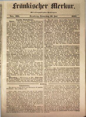 Fränkischer Merkur (Bamberger Zeitung) Donnerstag 13. Juni 1844
