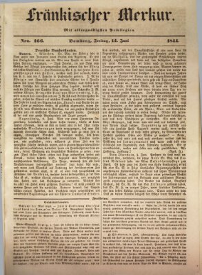 Fränkischer Merkur (Bamberger Zeitung) Freitag 14. Juni 1844
