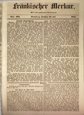 Fränkischer Merkur (Bamberger Zeitung) Samstag 13. Juli 1844
