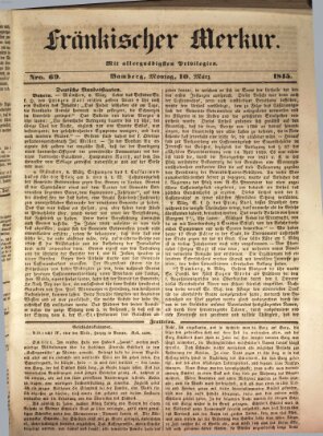 Fränkischer Merkur (Bamberger Zeitung) Montag 10. März 1845