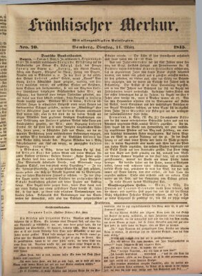 Fränkischer Merkur (Bamberger Zeitung) Dienstag 11. März 1845