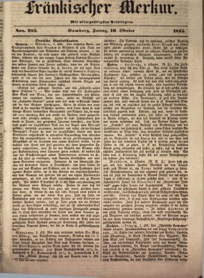 Fränkischer Merkur (Bamberger Zeitung) Freitag 10. Oktober 1845