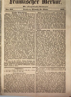 Fränkischer Merkur (Bamberger Zeitung) Mittwoch 15. Oktober 1845