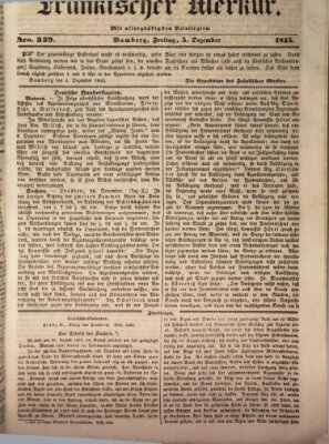 Fränkischer Merkur (Bamberger Zeitung) Freitag 5. Dezember 1845