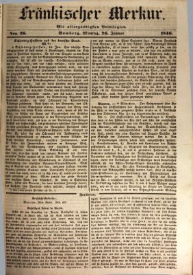 Fränkischer Merkur (Bamberger Zeitung) Montag 26. Januar 1846