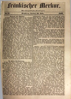 Fränkischer Merkur (Bamberger Zeitung) Freitag 13. März 1846