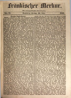 Fränkischer Merkur (Bamberger Zeitung) Freitag 20. März 1846