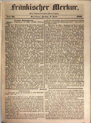 Fränkischer Merkur (Bamberger Zeitung) Freitag 3. April 1846