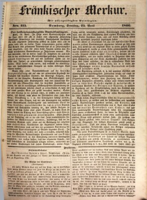 Fränkischer Merkur (Bamberger Zeitung) Samstag 25. April 1846