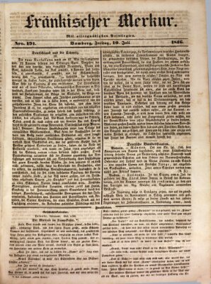 Fränkischer Merkur (Bamberger Zeitung) Freitag 10. Juli 1846
