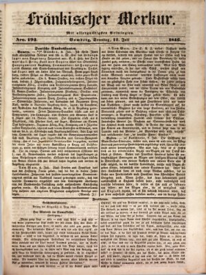 Fränkischer Merkur (Bamberger Zeitung) Sonntag 12. Juli 1846