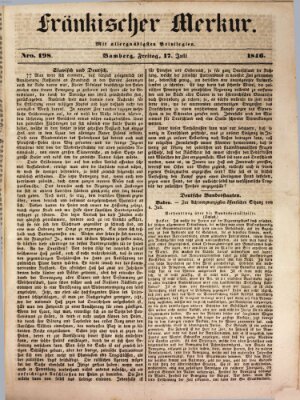 Fränkischer Merkur (Bamberger Zeitung) Freitag 17. Juli 1846