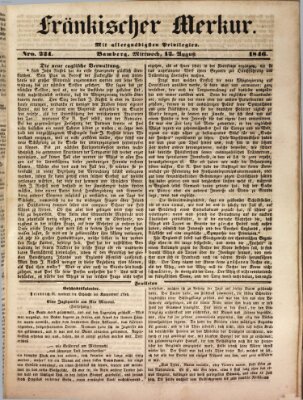 Fränkischer Merkur (Bamberger Zeitung) Mittwoch 12. August 1846