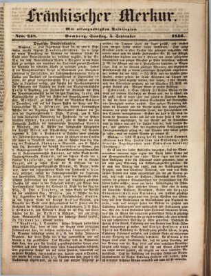 Fränkischer Merkur (Bamberger Zeitung) Samstag 5. September 1846