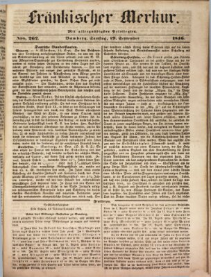 Fränkischer Merkur (Bamberger Zeitung) Samstag 19. September 1846
