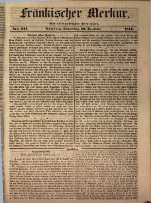 Fränkischer Merkur (Bamberger Zeitung) Donnerstag 10. Dezember 1846