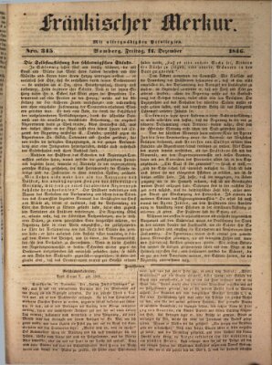 Fränkischer Merkur (Bamberger Zeitung) Freitag 11. Dezember 1846