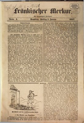 Fränkischer Merkur (Bamberger Zeitung) Freitag 1. Januar 1847