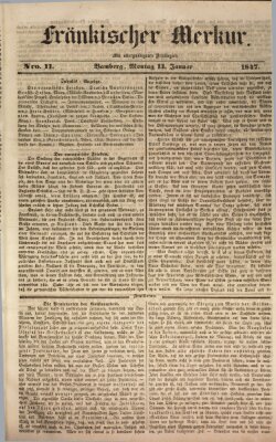 Fränkischer Merkur (Bamberger Zeitung) Montag 11. Januar 1847