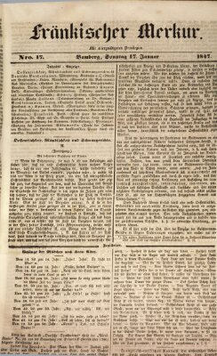 Fränkischer Merkur (Bamberger Zeitung) Sonntag 17. Januar 1847