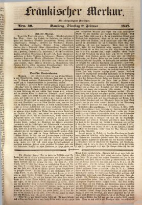 Fränkischer Merkur (Bamberger Zeitung) Dienstag 9. Februar 1847