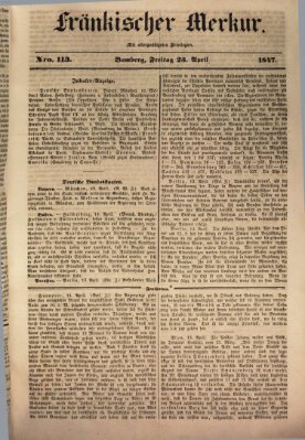 Fränkischer Merkur (Bamberger Zeitung) Freitag 23. April 1847