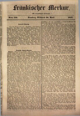Fränkischer Merkur (Bamberger Zeitung) Mittwoch 28. April 1847