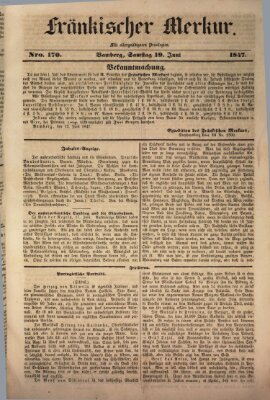 Fränkischer Merkur (Bamberger Zeitung) Samstag 19. Juni 1847