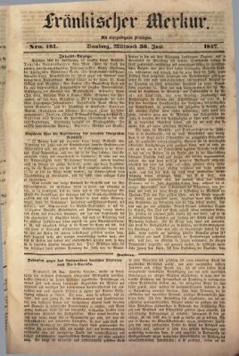 Fränkischer Merkur (Bamberger Zeitung) Mittwoch 30. Juni 1847
