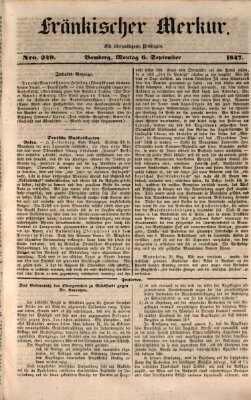 Fränkischer Merkur (Bamberger Zeitung) Montag 6. September 1847
