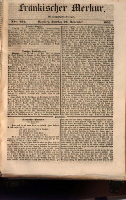 Fränkischer Merkur (Bamberger Zeitung) Samstag 20. November 1847