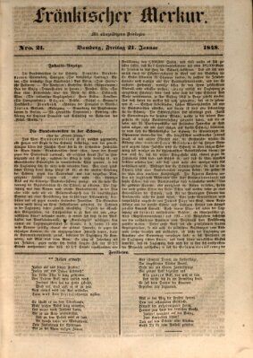 Fränkischer Merkur (Bamberger Zeitung) Freitag 21. Januar 1848