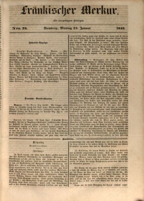 Fränkischer Merkur (Bamberger Zeitung) Montag 24. Januar 1848