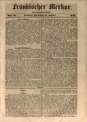 Fränkischer Merkur (Bamberger Zeitung) Donnerstag 17. Februar 1848