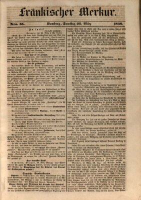 Fränkischer Merkur (Bamberger Zeitung) Samstag 25. März 1848