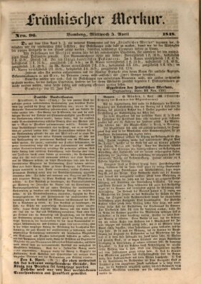 Fränkischer Merkur (Bamberger Zeitung) Mittwoch 5. April 1848