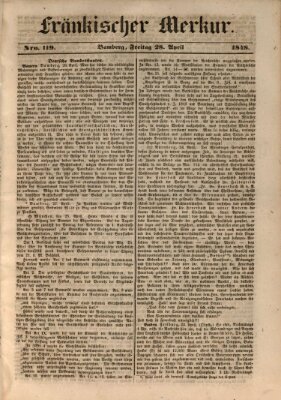 Fränkischer Merkur (Bamberger Zeitung) Freitag 28. April 1848