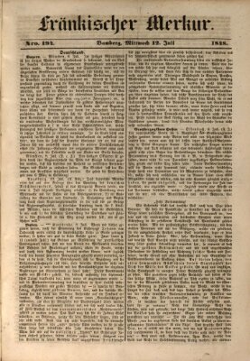 Fränkischer Merkur (Bamberger Zeitung) Mittwoch 12. Juli 1848