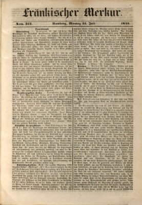 Fränkischer Merkur (Bamberger Zeitung) Montag 31. Juli 1848