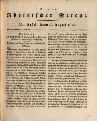 Neuer rheinischer Merkur (Rheinischer Merkur) Samstag 17. August 1816