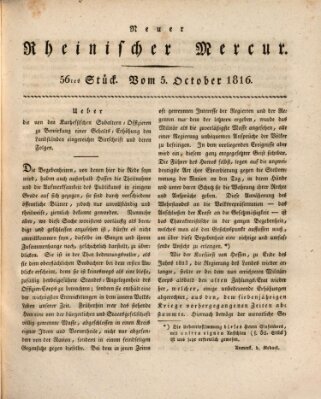 Neuer rheinischer Merkur (Rheinischer Merkur) Samstag 5. Oktober 1816