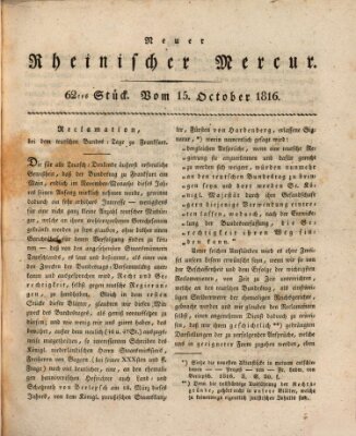 Neuer rheinischer Merkur (Rheinischer Merkur) Dienstag 15. Oktober 1816