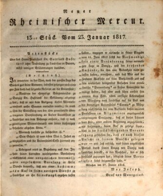 Neuer rheinischer Merkur (Rheinischer Merkur) Donnerstag 23. Januar 1817