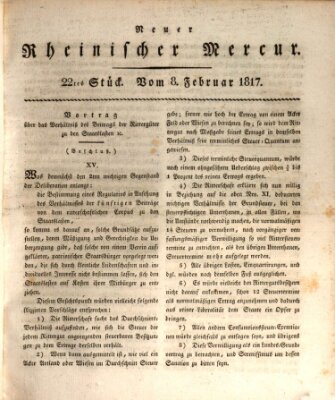 Neuer rheinischer Merkur (Rheinischer Merkur) Samstag 8. Februar 1817